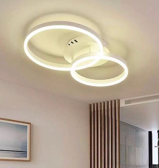 Люстра світлодіодна стельова LED світильник для квартири на стелю лед з пультом 26423 Білий 10х40х62 см.