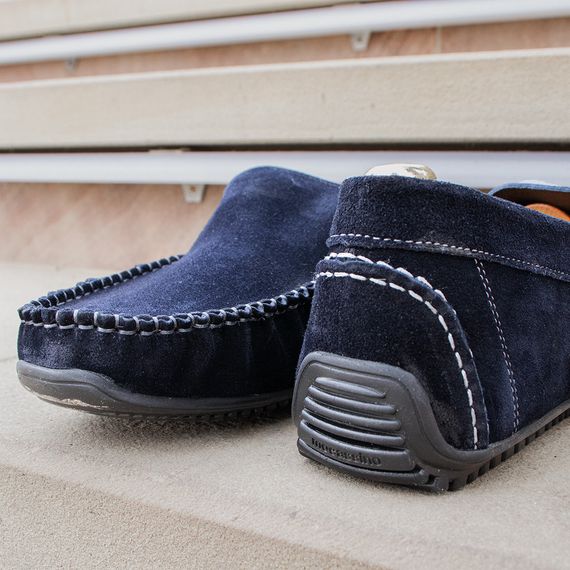 Синие мужские мокасины из натуральной замши 40 размер | Зображення 2