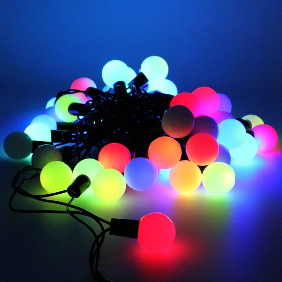 Гірлянда матова кулька 40LED 5м (флеш) 18мм, Новорічна бахрама, Світлодіодна гірлянда, Вулична гірлянда | Зображення 1