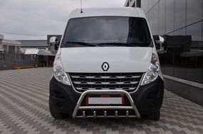 Кенгурятник WT003 (нерж.) С надписью для Renault Master 2011-2024 гг