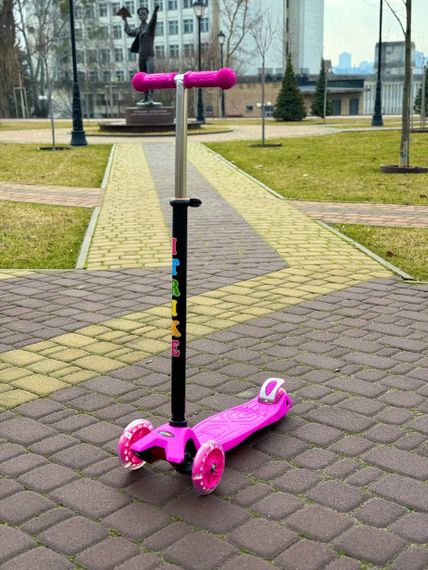 Самокат детский для девочки iTrike JR 3-003 колеса светятся 3-5 лет розовый | Зображення 1