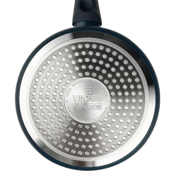 Ківш кухонний Vinzer Stone 50443, 1.2 л, 16 см, алюмінієвий з антипригарним покриттям і кришкою | Зображення 4