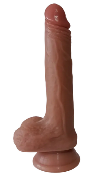 Фаллоимитатор с мошонкой на присоске OYO - Dildo Double Layer Silicone YQW-062 (длина 19 см, диаметр 3.2 см) Sex Aura | Зображення 1