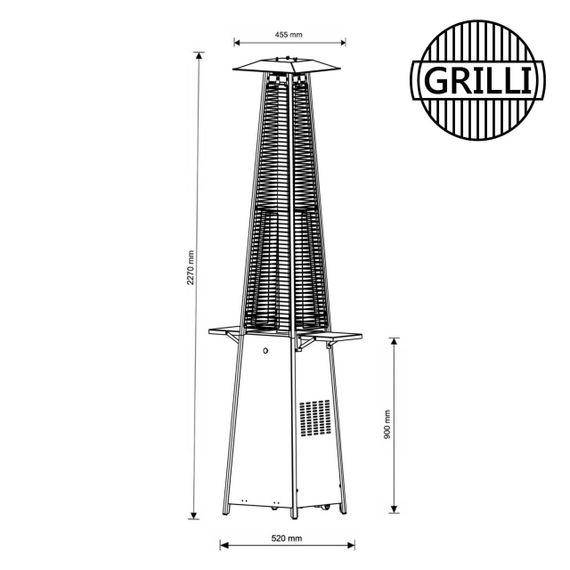 Газовий обігрівач Pyramid Stainless Steel GRILLI 777414 Код: 012832 | Зображення 7