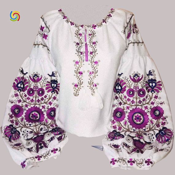 Рубашка Украинская вышиванка 026222 цвет белый размер S