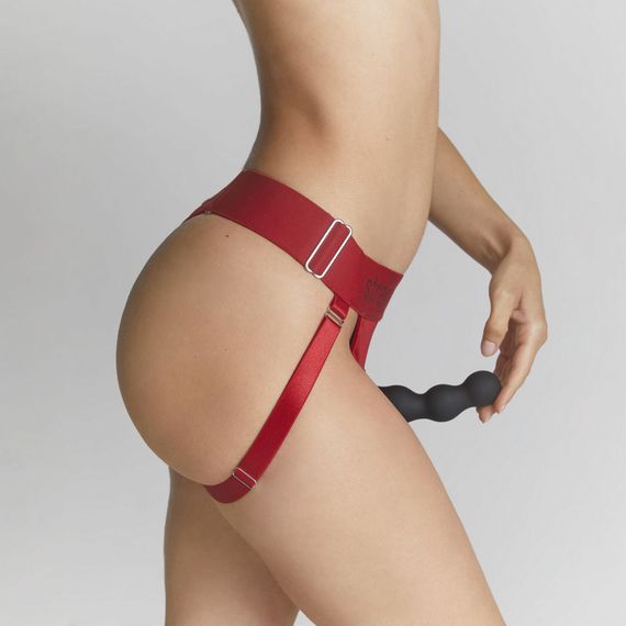 Трусики для страпона Strap-On-Me HARNAIS LINGERIE UNIQUE, One Size, красные | Зображення 2