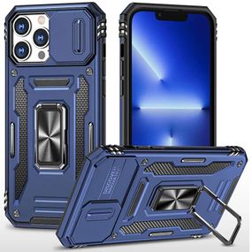 Ударопрочный чехол Camshield Army Ring для Apple iPhone 13 Pro Max (6.7") Синий / Navy