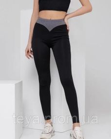 Легінси колір чорний/сірий розмір M FI_002731