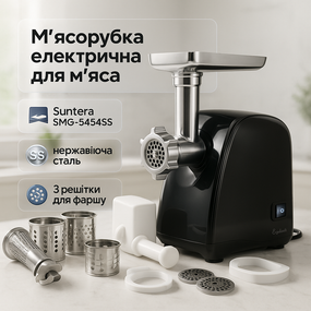 Мясорубка металлическая Suntera SMG-5454SS 2200 Вт, Мясорубка для мясного магазина DG-73