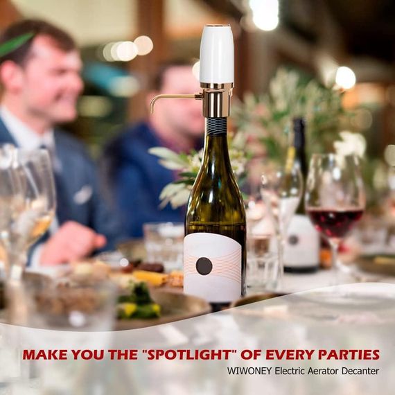 Электрический винный аэратор WIWONEY, умный автоматический декантер для вина, аккумуляторный дозатор от USB | Зображення 5
