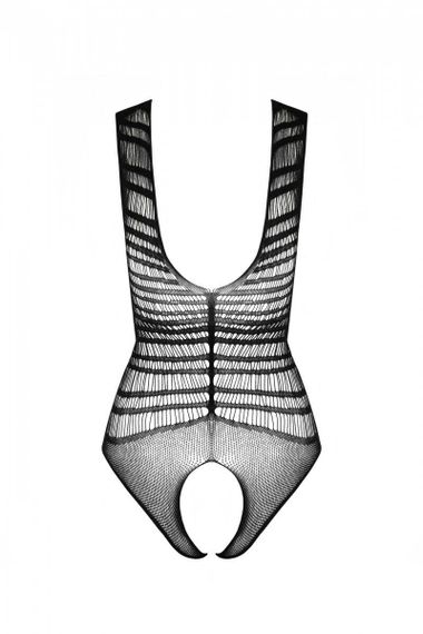 Бодистокинг с доступом Passion BS086 black, вертикальная сетка, вырез на спинке Sex Aura | Зображення 6
