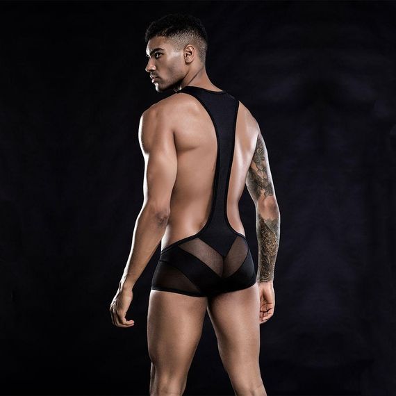 Эротическое мужское боди "Мощный Саймон" One Size Black sexstyle | Зображення 2