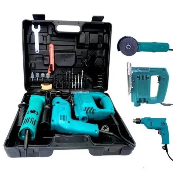 Набор инструментов 3в1 Дрель, Лобзик, Болгарка с набором сверл и бит | Зображення 2