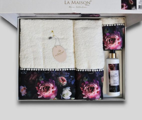 Подарунковий набір рушників La Maison, 3 шт. з ароматом Violet Ekru | Зображення 4