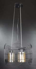 Люстра підвісна LOFT на 3 лампочки 26694 Чорний 35-120х40х40 см.