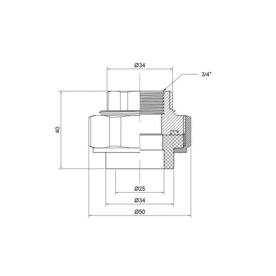 Згон "Американка" PPR Thermo Alliance 25х3/4" ВР | Зображення 1