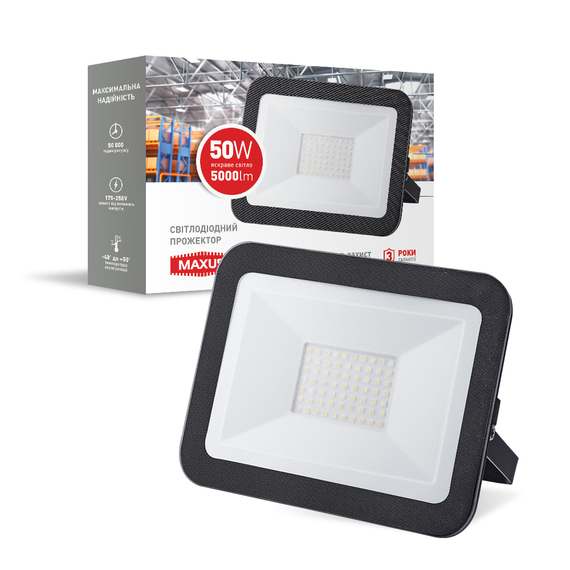 Світлодіодний прожектор MAXUS FL-01 50W, 5000K | Зображення 1