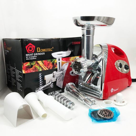М'ясорубка металева Domotec MS-2019 2400 Вт, Побутова кухонна м'ясорубка електрична OR-43