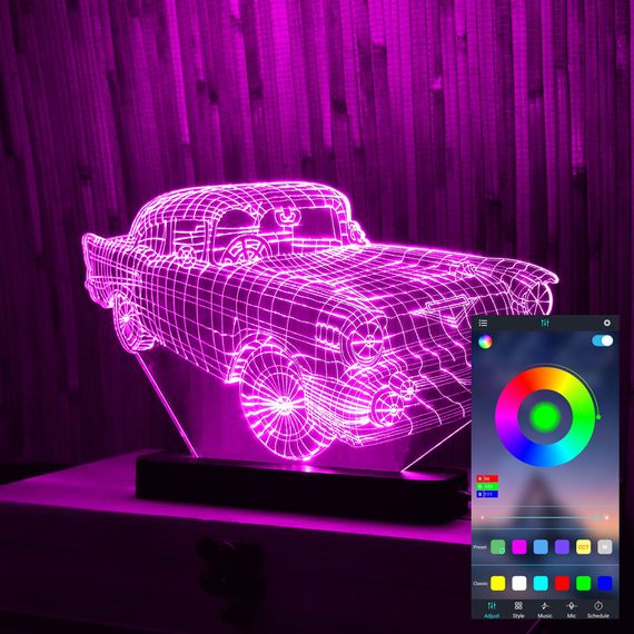 Акриловый светильник-ночник управление с телефона Машина tty-n000519