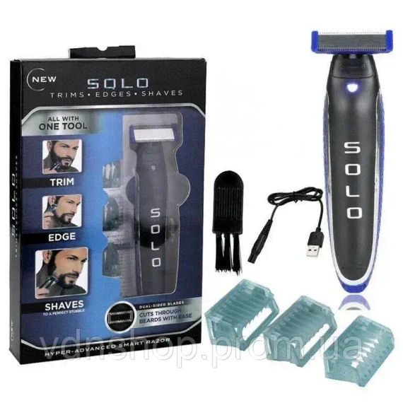 Мужской триммер Micro Touch Solo, Машинка для стрижки бороды 3 в 1