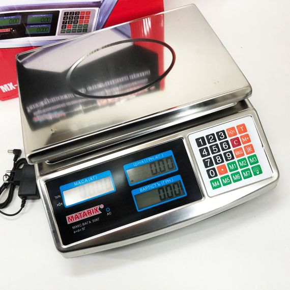 Весы для коммерческого использования Matarix MX-413 до 50 кг, Весы торговые для прилавка LG-31 | Зображення 7