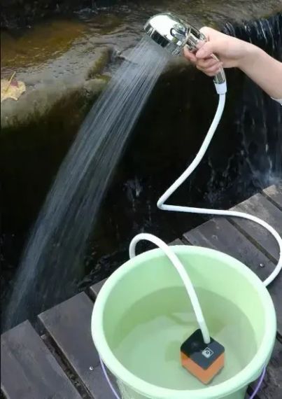 Портативный душ 3,7 В насос 4800 мАч с 3 режимами напора Outdoor shower AND XL-1402 | Зображення 2