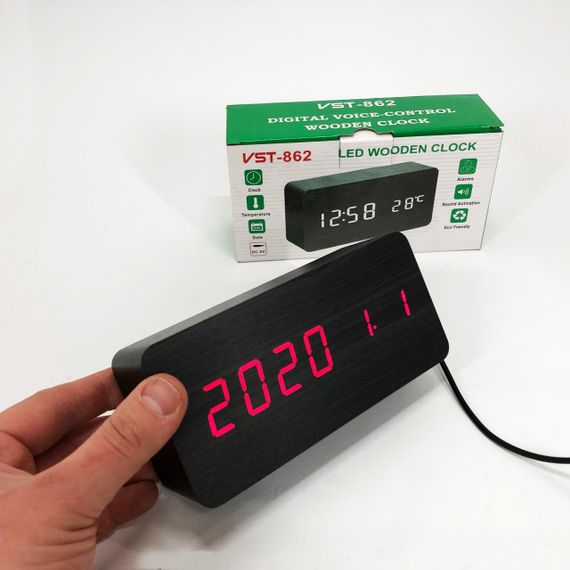 Настільний годинник для офісу VST-862, Годинник з показом температури і вологості VC-22 | Зображення 5