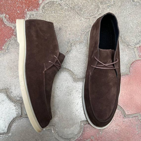 Коричневые ботинки - лоферы утепленные байкой 48 размер | Зображення 7