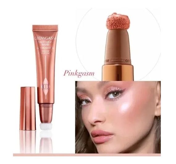 Кремовий хайлайтер-румяна Charlotte Tilbury GlowGasm Beauty light wand - Peachgasm (12 ml) | Зображення 1