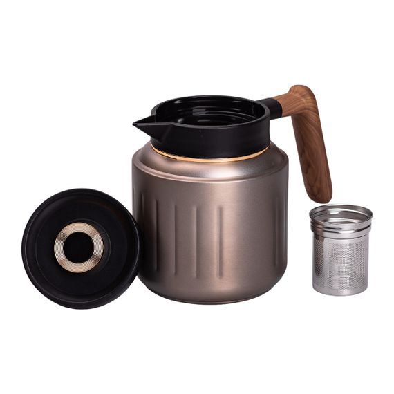 Чайник термос з індикатором температури та заварником 1 л сірий | Зображення 4