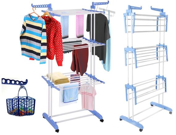 Многоярусная сушилка для белья, вещей, одежды Garment rack with wheels складная | Зображення 2