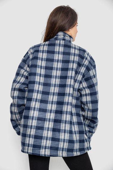 Кофта-сорочка на блискавці утеплена, колір бежево-синій, 244R2210 | Зображення 3