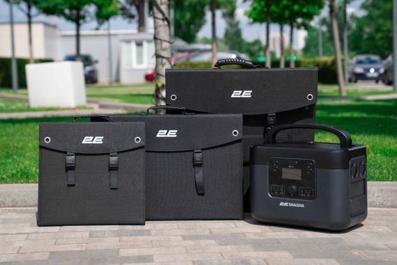 Портативна сонячна панель 2E, 100 Вт зарядний пристрій, DC, USB-С PD45W, USB-A 24W (2E-LSFC-100) | Зображення 3