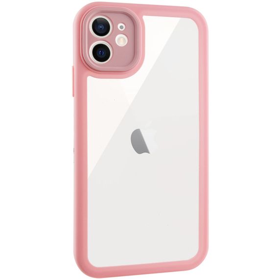 TPU чохол Transparent + Colour 1,5mm для Apple iPhone 12 (6.1") Pink | Зображення 1