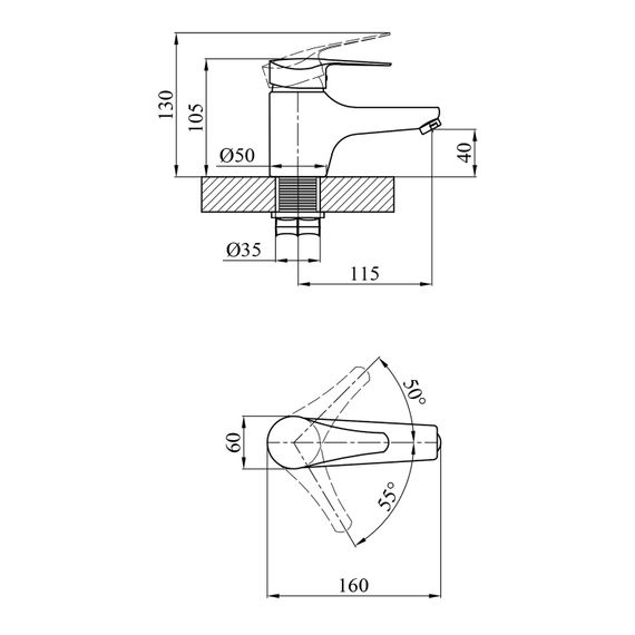 Змішувач для раковини Agua Sevilla-C011 (CV018624) | Зображення 1