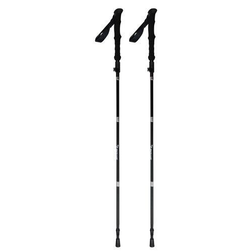 2 складні трекінгові палиці для скандинавської ходьби з чохлом, регульовані, алюмінієві, чорні | Зображення 4