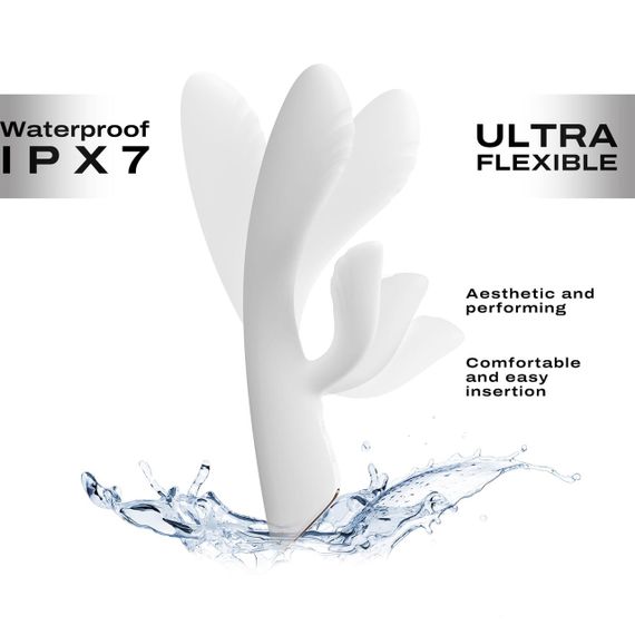Вібратор-кролик з підігрівом Dorcel FLEXI RABBIT WHITE, гнучкий стовбур | Зображення 2