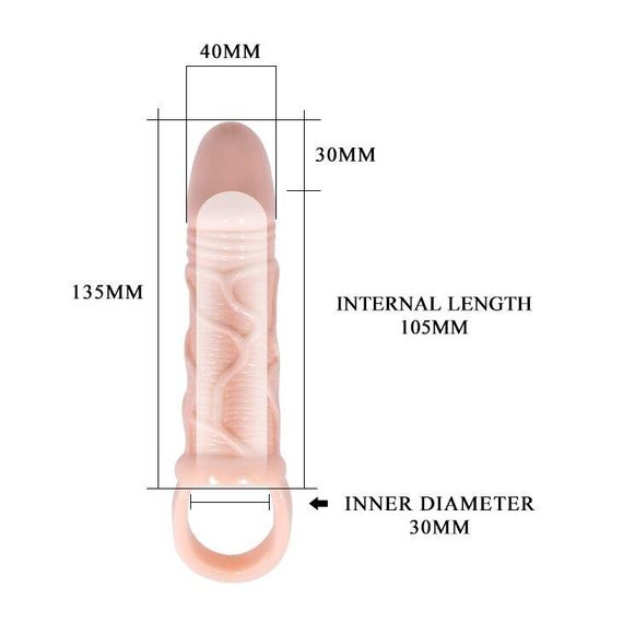 Насадка-презерватив "Men extension" BI-026210 Sex Aura | Зображення 5