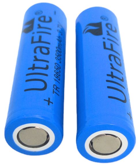 Акумулятор високострумовий комплект 2 штуки 18650 3.7 V 3500 mAh батарея літій-іонна Li-Ion UltraFire | Зображення 3