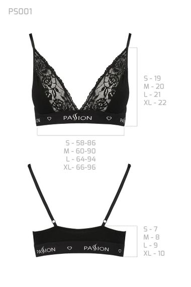 Эластичный топ с кружевом Passion PS001 TOP M, black sexstyle | Зображення 2