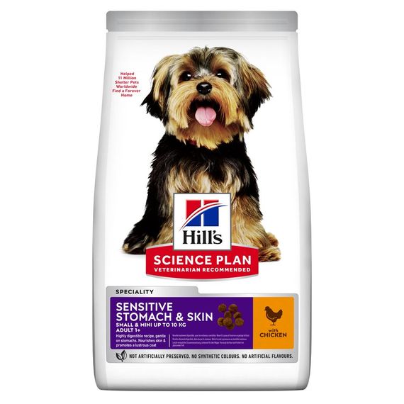 Корм Hill's Science Plan Canine Adult Sensitive Stomach & Skin Small&Mini сухий з куркою для собак дрібних порід з чутливим травленням 1.5 кг