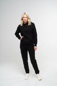 Костюм жіночий утеплений чорний худі та штани, 2XL