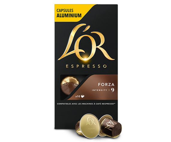 Nespresso капсули L'OR Espresso Forza ящик 10 уп Неспресо Франція Льор 100 капсул | Зображення 1