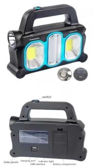 Аккумуляторный LED фонарь прожектор с солнечной панелью USB выход съемные Hurry Bolt HB-6169 | Зображення 5