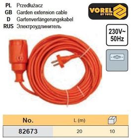 Удлинитель электрический Польша садовый l=20м VOREL-82673