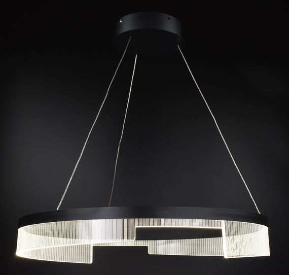 Люстра світлодіодна підвісна LED світильник для квартири на стелю лед 26985 Чорний 35-140х80х80 см. | Зображення 1