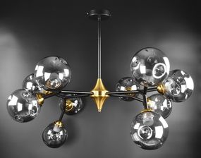 Люстра стельова на 10 лампочок 26558 Чорний 50-90х93х110 см.