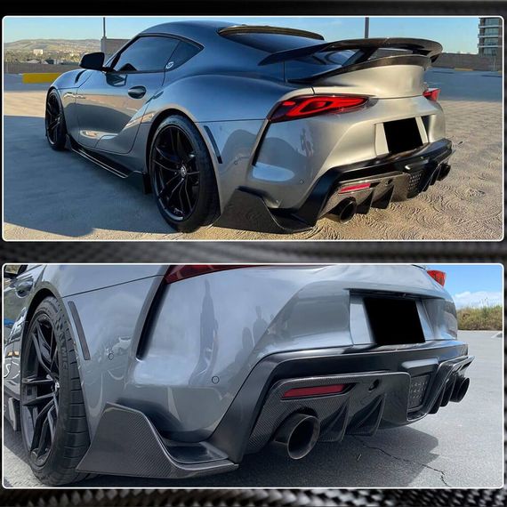 Накладки на задній бампер (Карбон) для Toyota Supra 2019- рр | Зображення 3