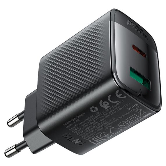 СЗУ Acefast A106 GaN PD45W (1USB-A/1C) Black | Зображення 2