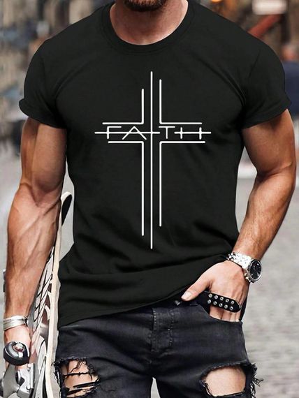 Футболка чоловіча з принтом повсякденна XL Чорний